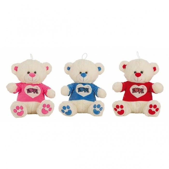 Oso de Peluche Love Beige Purpurina Camiseta 50 cm