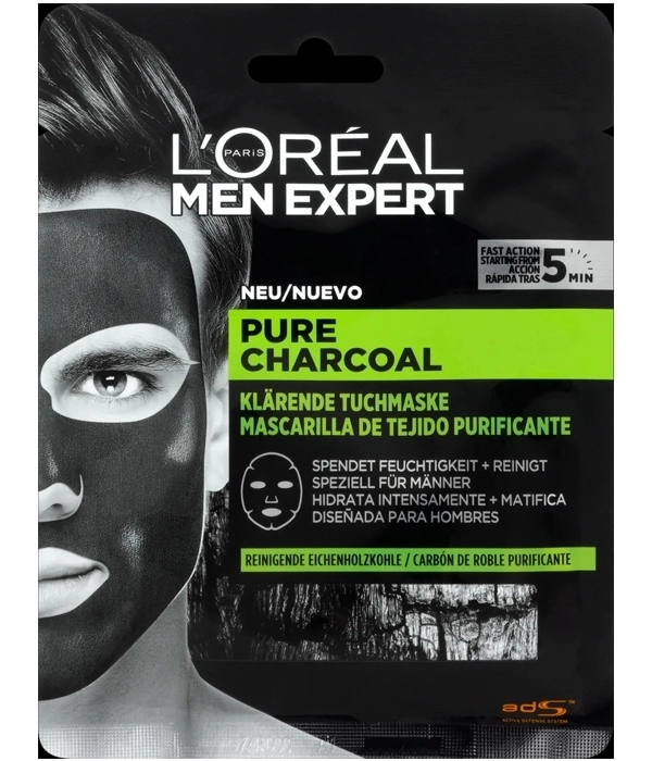 Men Expert Pure Charcoal Mascarilla Tejido Purificante Men Expert Pure Charcoal Mascarilla Tejido Purificante