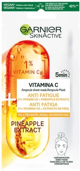 SkinActive Mascarilla Anti Fatiga con Vitamina C & Piña