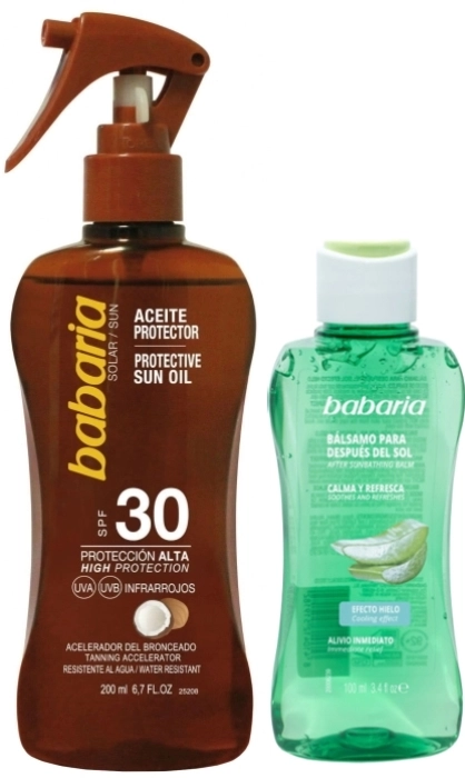 Set Aceite Protector SPF30 200ml + Bálsamo After Sun Efecto Hielo 100ml Set Aceite Protector SPF30 200ml + Bálsamo After Sun Efecto Hielo 100ml