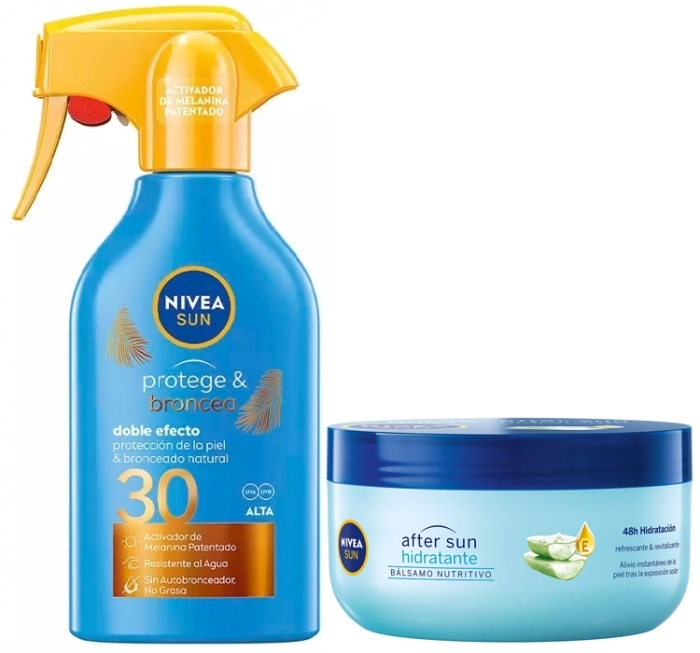 Set Sun Protege & Broncea Doble Efecto Spay Solar SPF30 270ml + After Sun 300ml Set Sun Protege & Broncea Doble Efecto Spay Solar SPF30 270ml + After Sun 300ml
