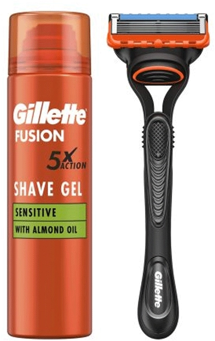Set Gillette Maquinilla Fusion5 1ud + Shave Gel Sensitive 200ml