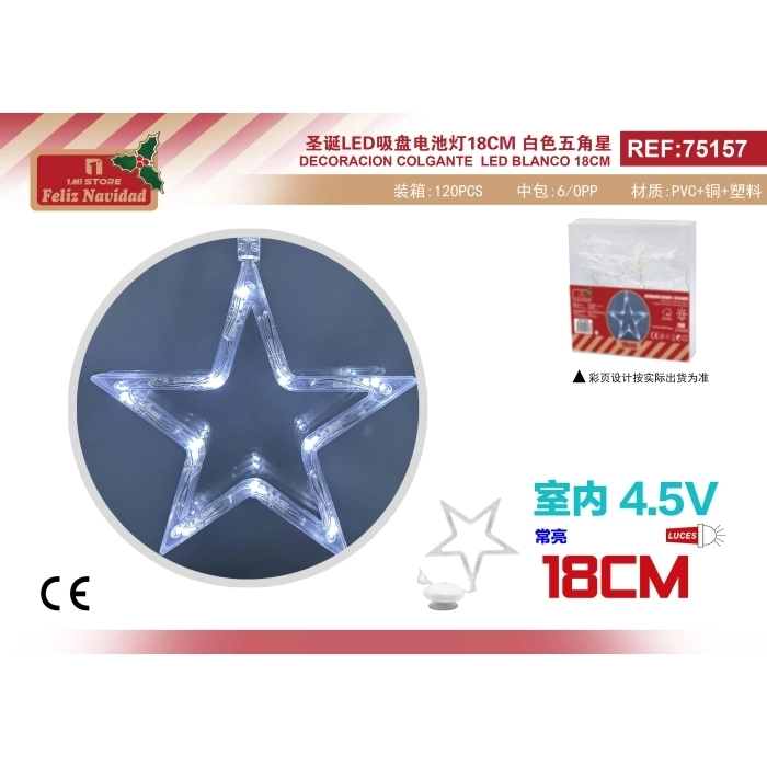 DECORACION COLGANTE LED BLANCO 18CM COLOR BLANCO