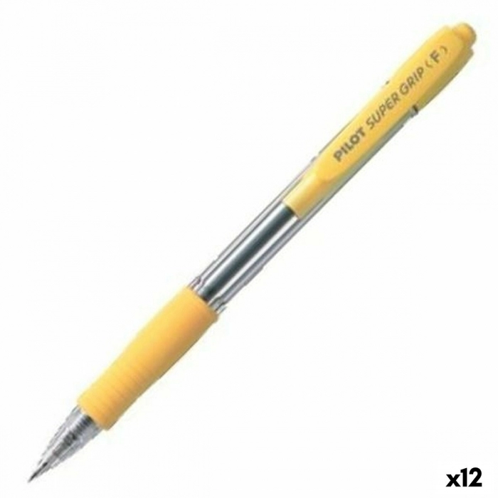 Bolígrafo Pilot Supergrip Amarillo 0,4 mm (12 Unidades)