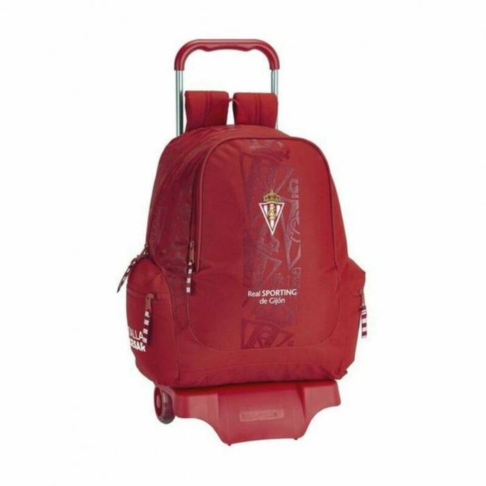 Mochila Escolar con Ruedas 905 Real Sporting de Gijón Rojo