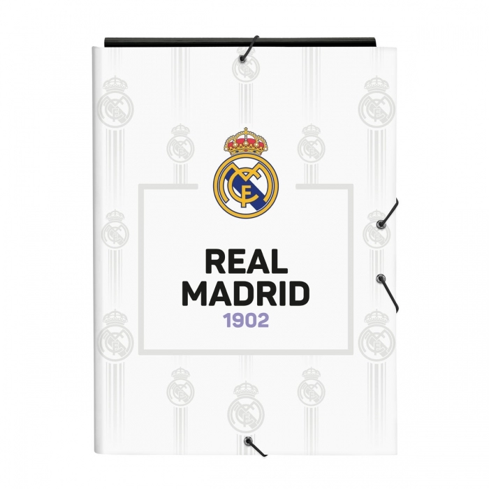 Carpeta Real Madrid C.F. Negro Blanco A4 (26 x 33.5 x 2.5 cm)