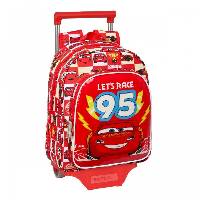 Comprar Mochila Escolar Con Ruedas Cars Let's Race Rojo Blanco (27 X 33 X  10 Cm) ▷