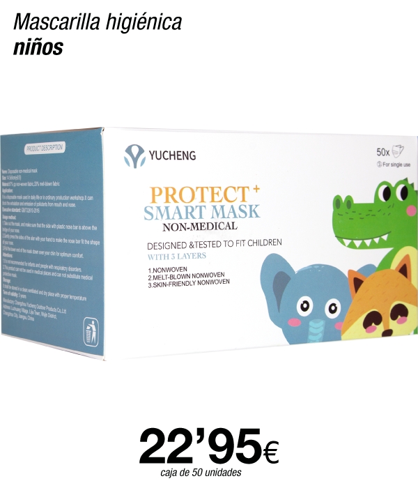 Caja Mascarillas Higiénicas Niño Caja Mascarillas Higiénicas Niño