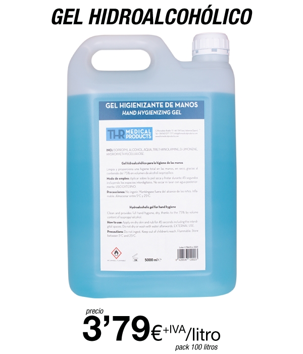 THR Medical Products - Higienizante Hidroalcohólico de Manos Calidad Premium THR Medical Products - Higienizante Hidroalcohólico de Manos Calidad Premium