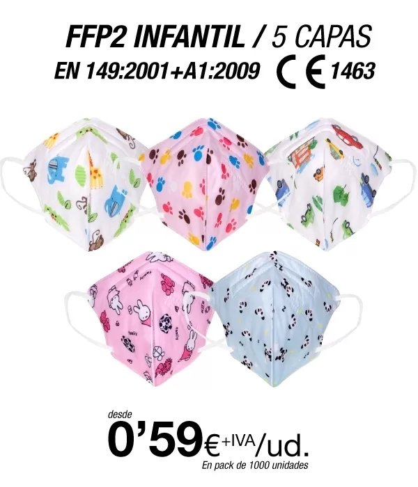 Mascarillas para Niños/as FFP2 de Colores Mascarillas para Niños/as FFP2 de Colores