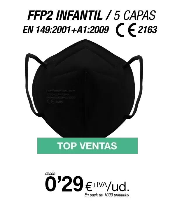 Mascarilla para Niños/as FFP2 Negra Mascarilla para Niños/as FFP2 Negra