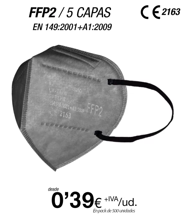 Mascarillas FFP2 Gris Plata, con certificación europea Mascarillas FFP2 Gris Plata, con certificación europea