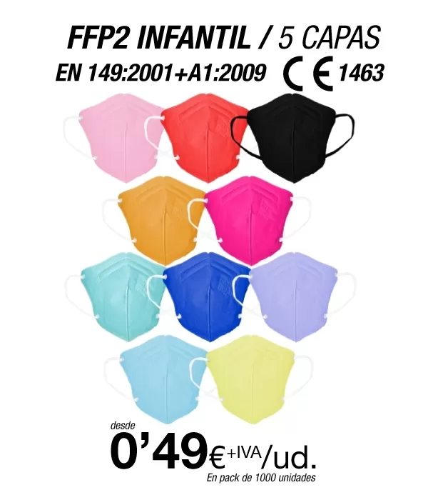 Mascarillas para Niños/as FFP2 Surtido Colores Mascarillas para Niños/as FFP2 Surtido Colores