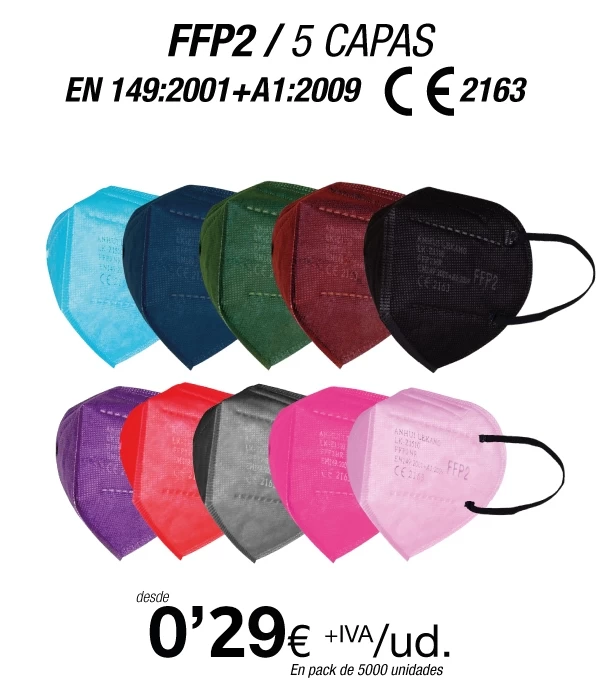 FFP2 Colores Variados con certificacion europea FFP2 Colores Variados con certificacion europea