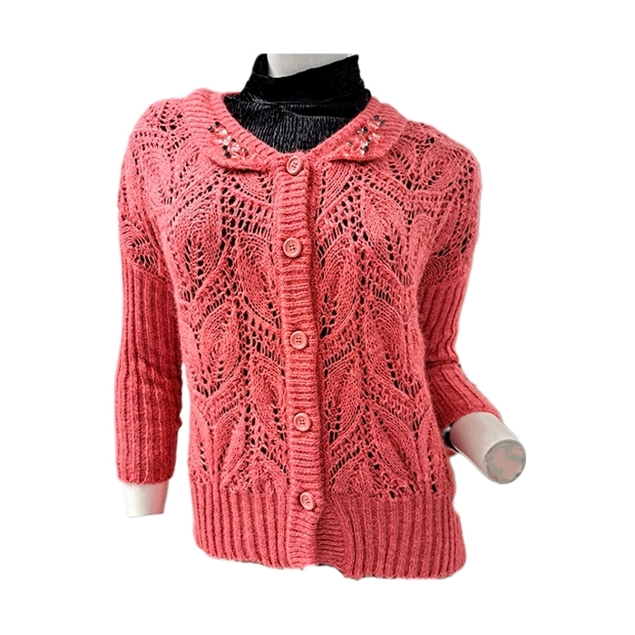 Chaquetilla de Crochet Rosa Punch