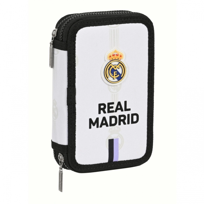 Plumier Doble Real Madrid C.F. Negro Blanco (28 piezas) Plumier Doble Real Madrid C.F. Negro Blanco (28 piezas)