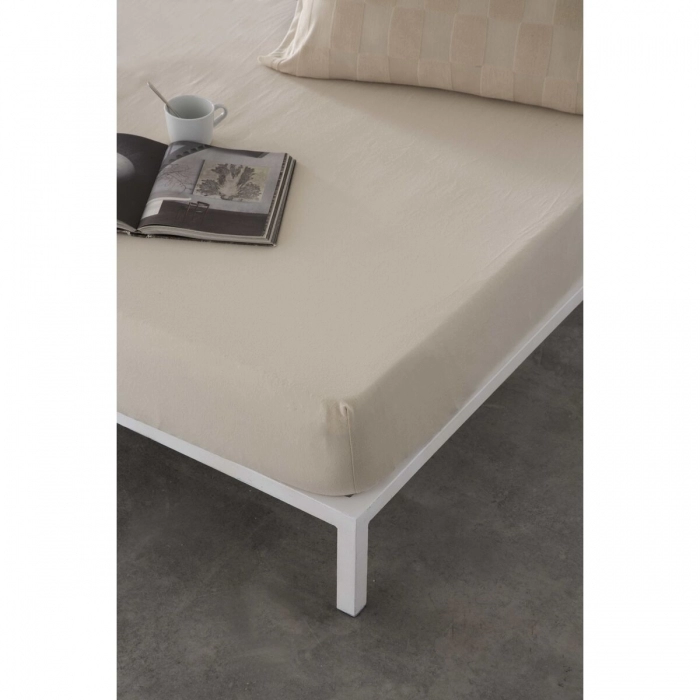 Sábana Bajera Ajustable Naturals ELBA Beige 150 x 200 (Cama de 150)