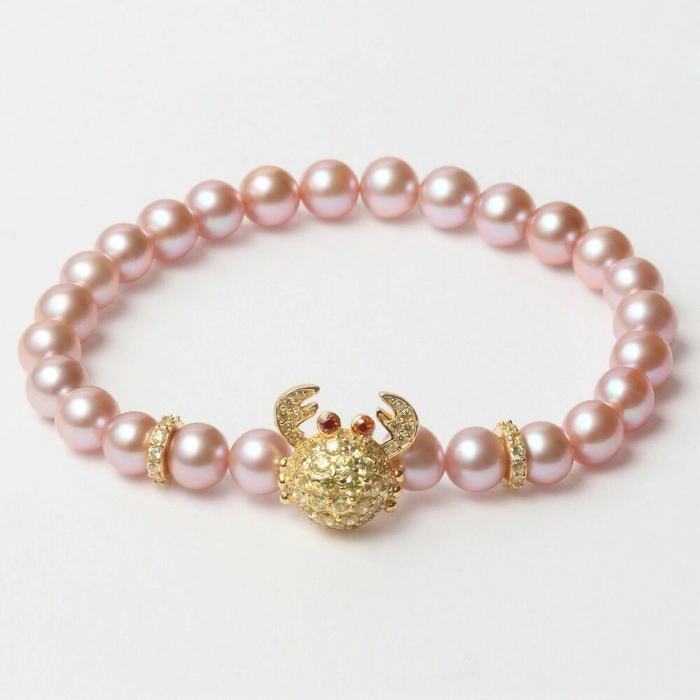 Pulsera Mujer Lancaster JLA-BR-CRAB-6-PU Rosa Dorado Plata de ley 16 mm