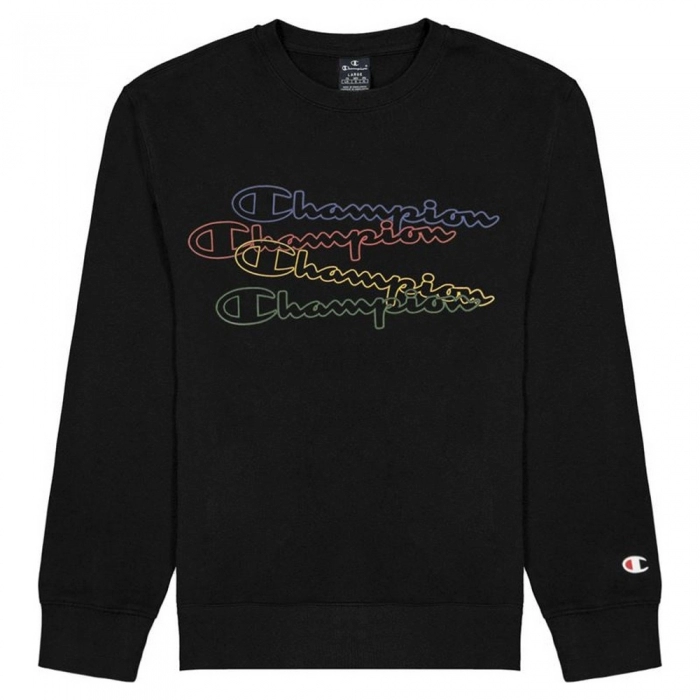 Sudadera sin Capucha Champion Crewneck Script Logo Boy Negro