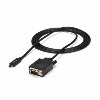 Cable USB C a VGA Startech CDP2VGAMM2MB         (2 m) Negro