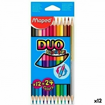 Lápices de colores Maped Duo Color' Peps	 Multicolor 12 Piezas Doble punta (12 U
