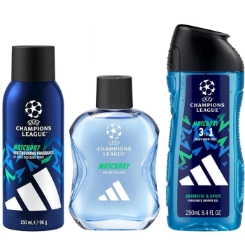Set UEFA MatchDay 100 ml + Gel de Ducha 250ml + Deo Spray 150ml