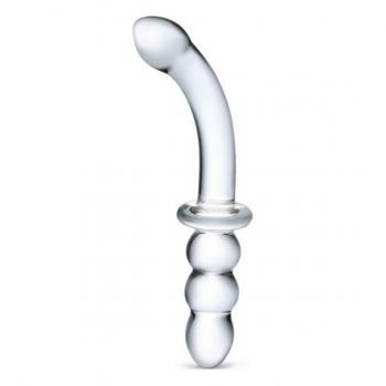 Dildo Ribbed G-Spot Glass Glas
