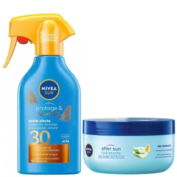 Set Sun Protege & Broncea Doble Efecto Spay Solar SPF30 270ml + After Sun 300ml