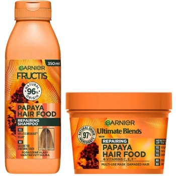 Set Fructis Champú Reparador Hair Food Papaya 350ml + Mascarilla 400ml