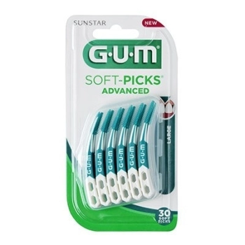 Gum soft picks palillo interdental gum 651 m30 advanced large 30 unidades