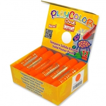 Témpera Playcolor Basic One Sólida Naranja (10 g) (12 Unidades)