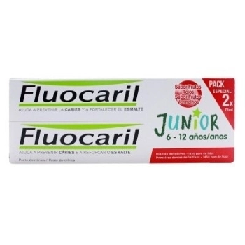 Fluocaril pasta junior 6-12 años frutos rojos 2 x 75 ml