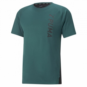 Camiseta de Manga Corta Hombre Puma Verde oscuro Camiseta de Manga Corta Hombre Puma Verde oscuro