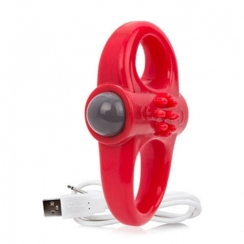 Anillo Vibrador para el Pene The Screaming O Charged Yoga Rojo