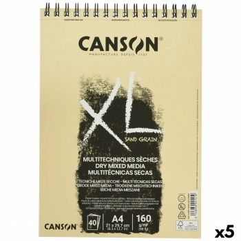 Bloc de dibujo Canson XL Sand Natural A4 40 Hojas 160 g/m2 5 Unidades