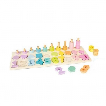Puzzle Infantil Color Baby Números Formas geométricas Madera (75 Piezas)