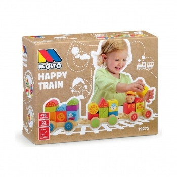Juguete de bebé Moltó Happy Train 23 Piezas Madera