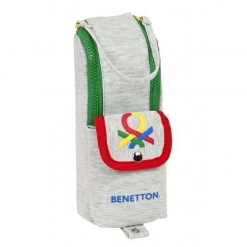 Estuche Escolar Benetton Pop Gris (6 x 21 x 6 cm)