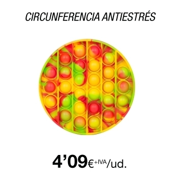 Juguete Sensorial AntiEstrés de Burbujas, redondo multicolor verde/amarillo/rojo