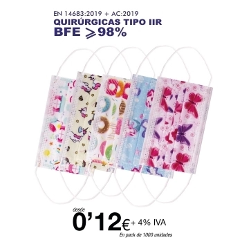 Mascarillas Quirúrgicas Infantil Tipo IIR Surtido Infantil I Mascarillas Quirúrgicas Infantil Tipo IIR Surtido Infantil I
