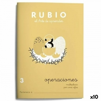 Cuaderno de matemáticas Rubio Nº3 A5 Español 20 Hojas (10 Unidades)