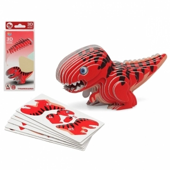 Puzzle 3D Dino Rojo 18 x 8 cm