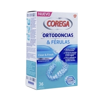 Corega ortodoncias & ferulas 36 tabletas limpiadoras
