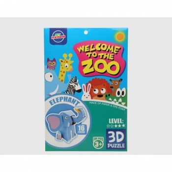 Puzzle 3D Zoo Elefante 27 x 18 cm 16 Piezas