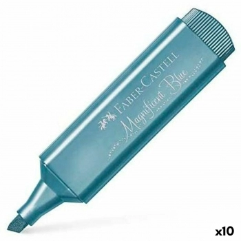Marcador Fluorescente Faber-Castell Textliner 46 Azul eléctrico 10 Unidades