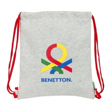 Bolsa Mochila con Cuerdas Benetton Pop Gris (35 x 40 x 1 cm)
