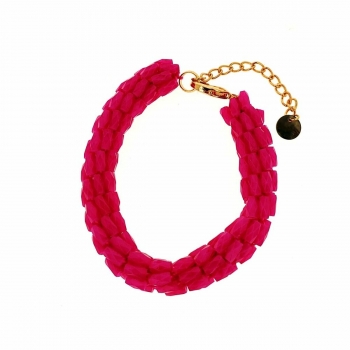 Pulsera Mujer Lola Casademunt Dorado Fucsia Pulsera Mujer Lola Casademunt Dorado Fucsia