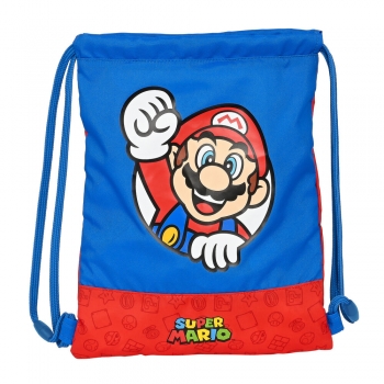 Bolsa Mochila con Cuerdas Super Mario Rojo Azul (26 x 34 x 1 cm)
