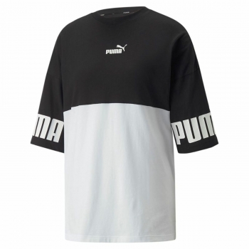 Camiseta Puma Power Colorblock Negro Blanco Multicolor