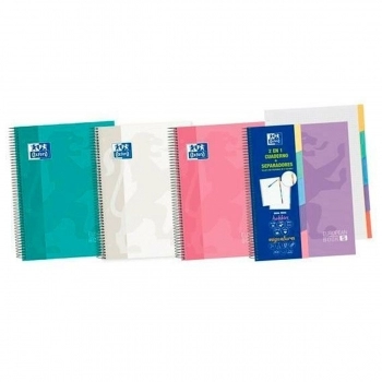 Cuaderno Oxford European Book 5 2 en 1 Microperforado Pastel 100 Hojas 5 mm A5 T